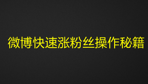 图片[1]-微博快速涨粉丝操作秘籍-暗冰资源网