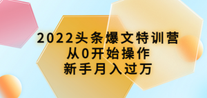 头条爆文课程：从0开始操作，新手月入过万（16节课时）-暗冰资源网