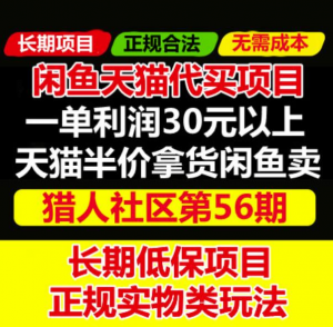 天猫商品半价代买项目：价值688元的闲鱼卖货教程-暗冰资源网